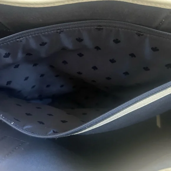 kate spade cream and navy and Tote Bag. 17”x13” - Picture 4 of 16